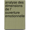 Analyse Des Dimensions de L' Ouverture Emotionnelle by Clia Hertig Fasel