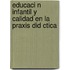 Educaci N Infantil y Calidad En La Praxis Did Ctica