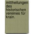 Mittheilungen des historischen Vereines für Krain.