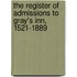 the Register of Admissions to Gray's Inn, 1521-1889