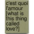 C'Est Quoi L'Amour [What Is This Thing Called Love?]