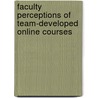 Faculty Perceptions Of Team-developed Online Courses by Eileen Medinger