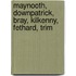 Maynooth, Downpatrick, Bray, Kilkenny, Fethard, Trim