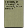 A glossary of terms used in human rights law in Malta door Georgina Scicluna