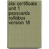 Cisi Certificate Unit 1 Passcards Syllabus Version 18