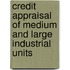 Credit Appraisal Of Medium And Large Industrial Units
