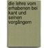 Die Lehre vom Erhabenen bei Kant und seinen Vorgängern
