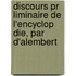 Discours Pr Liminaire De L'encyclop Die, Par D'alembert