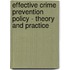 Effective Crime Prevention Policy - Theory And Practice