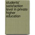 Students' Satisfaction Level in Private Higher Education