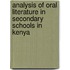 Analysis of Oral Literature in Secondary Schools in Kenya