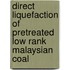 Direct Liquefaction of Pretreated Low Rank Malaysian Coal