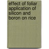 Effect of Foliar Application of Silicon and Boron on Rice door Awais Ahmad