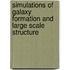 Simulations of Galaxy Formation and Large Scale Structure