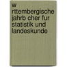 W Rttembergische Jahrb Cher Fur Statistik Und Landeskunde by Wuerttemberg Statistisches Landesamt