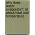Why Does Water Evaporate?: All About Heat And Temperature