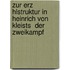 Zur Erz Hlstruktur in Heinrich Von Kleists  Der Zweikampf