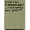 Berblick Ber Untersuchungen Zur Analyse Des Gleichgewichts by Uta Woodum