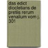 Das Edict Diocletians de pretiis rerum venalium vom J. 301