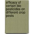 Efficacy of Certain Bio Pesticides on Different Crop Pests