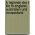 K Niginnen Der L Fte In England, Australien Und Neuseeland