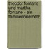 Theodor Fontane Und Martha Fontane - Ein Familienbriefnetz