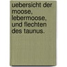 Uebersicht der Moose, Lebermoose, und Flechten des Taunus. by Verein Fur Naturkunde Im Herzogthum Nassau