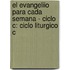 El Evangeliio Para Cada Semana - Ciclo C: Ciclo Liturgico C
