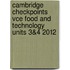Cambridge Checkpoints Vce Food And Technology Units 3&4 2012