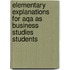 Elementary Explanations For Aqa As Business Studies Students