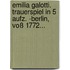 Emilia Galotti. Trauerspiel In 5 Aufz. -berlin, Voß 1772...
