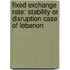 Fixed Exchange Rate: Stability Or Disruption Case of Lebanon