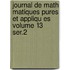 Journal de Math Matiques Pures Et Appliqu Es Volume 13 Ser.2