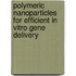 Polymeric Nanoparticles for Efficient in Vitro Gene Delivery