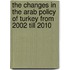 The Changes in the Arab Policy of Turkey from 2002 till 2010