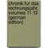 Chronik Fur Das Rechnungsjahr, Volumes 11-13 (German Edition)