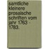 Samtliche kleinere prosaische Schriften vom Jahr 1763 - 1783.