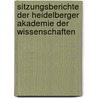 Sitzungsberichte Der Heidelberger Akademie Der Wissenschaften by Albrecht Fr Hlich