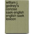 William J. Gedney's Concise Saek-English English-Saek Lexicon