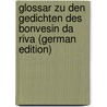 Glossar Zu Den Gedichten Des Bonvesin Da Riva (German Edition) door Seifert Adolf