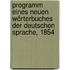 Programm eines neuen Wörterbuches der deutschen Sprache, 1854