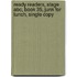 Ready Readers, Stage Abc, Book 35, Junk For Lunch, Single Copy