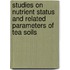 Studies On Nutrient Status And Related Parameters Of Tea Soils