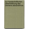 Zur handschriftlichen Ušberlieferung des Clemens Alexandrinus by Stašhlin