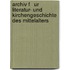 Archiv F   ur Literatur- und Kirchengeschichte des Mittelalters
