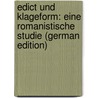 Edict Und Klageform: Eine Romanistische Studie (German Edition) door Wlassak Moriz