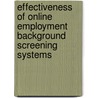 Effectiveness of Online Employment Background Screening Systems door Meshack Muderedzwa