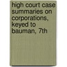 High Court Case Summaries On Corporations, Keyed To Bauman, 7Th door West Law School
