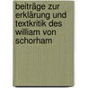 Beiträge zur Erklärung und Textkritik des William von Schorham by Konrath Matthias