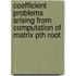 Coefficient Problems Arising from Computation of Matrix pth root